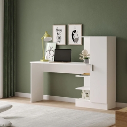 Scrivania Libreria 152x40x120H Bianca Laura