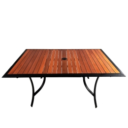 Tavolo Da Giardino in acciaio 90x150xh68 Cm con Doghe In Legno Riviera