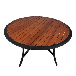 Tavolo rotondo in acciaio Da Giardino 115xh70 Cm con Doghe In Legno Riviera