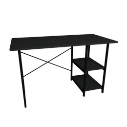 Scrivania Stile Industrial 120x60x72 Ripiani Laterali Adam Antracite