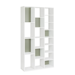 Libreria Con Vani A Cubo 92x30x178 Arctic Bizzotto Bianco-Verde Salvia