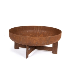 Braciere In Acciaio 50x21H Design Moderno Efesto Bizzotto Ruggine