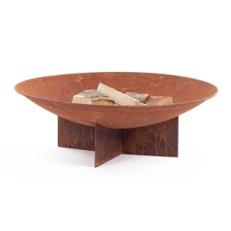 Braciere In Acciaio 73x24H Design Moderno Nebraska Bizzotto Ruggine