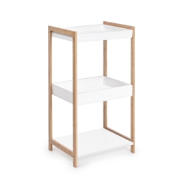 Portaoggetti 3 Ripiani 40x32x79,2 Bianco E Legno Brooklyn Bizzotto