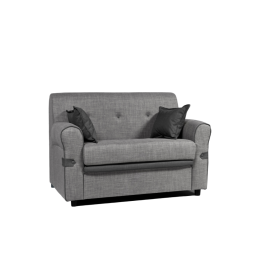 Divano 2 Posti Con Braccioli 116x72x84 Tessuto Grigio Tokyo