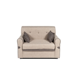 Divano 2 Posti Con Braccioli 116x72x84 Tessuto Cappuccino Tokyo