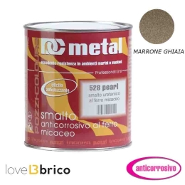 Smalto al ferro micaceo 0,75 lt Marrone ghiaia Metal 528 Pozzi