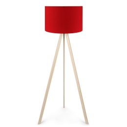 Lampada Treppiede Da Terra 38x140 Cm Design Moderno 60W Crema E Rosso