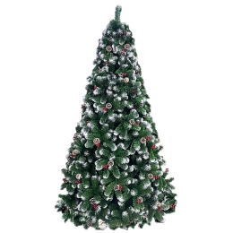 Albero di Natale abete artificiale decorato altezza 180 cm Cortina 830 rami