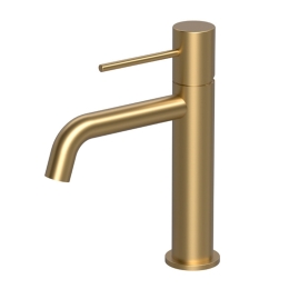 Miscelatore Per Lavabo In Ottone Oro Spazzolato Smooth Rubicer