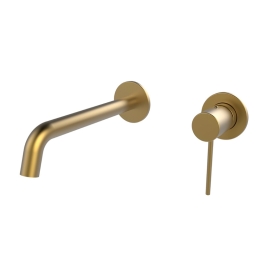 Miscelatore Lavabo Ad Incasso In Ottone Oro Spazzolato Smooth Rubicer