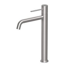 Miscelatore Lavabo Alto In Ottone Acciaio Spazzolato Smooth Rubicer