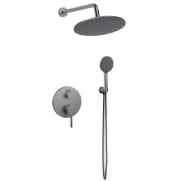 Set Doccia 3 Pezzi Ad Incasso Grigio Spazzolato Smooth Rubicer