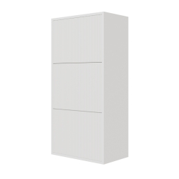 Scarpiera Sospesa Cannettata 3 Ante 50x30x103 Bianco Bali
