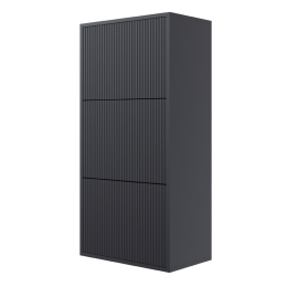 Scarpiera Sospesa Cannettata 3 Ante 50x30x103 Nero Bali