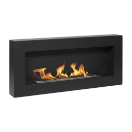 Camino a bioetanolo a parete Siena Nero 90x12x40 Divina Fire