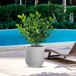 Vaso in resina cilindro d.35x34h Raffaello Bianco