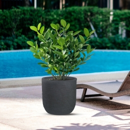 Vaso in resina cilindro d.35x34h Raffaello Grigio