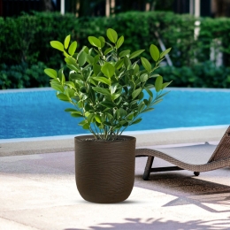 Vaso in resina cilindro d.35x34h Raffaello Marrone
