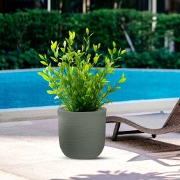 Vaso in resina cilindro d.35x34h Raffaello Verde