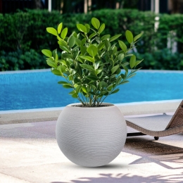 Vaso in resina tondo a sfera d.40x33h Botticelli Beige