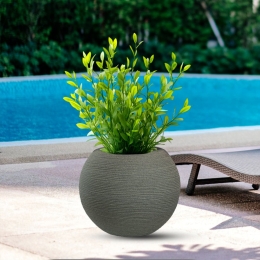 Vaso in resina tondo a sfera d.40x33h Botticelli Verde