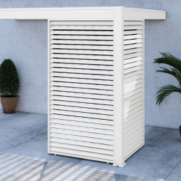 Pannello laterale con lamelle orizzontali 1,3M Ombréa - Bianco