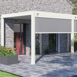 Tenda laterale manuale 3M per pergole Ombréa S2 - Bianco