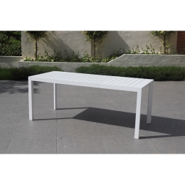Tavolo Da Esterno Allungabile 127-180 Cm In Alluminio Bianco