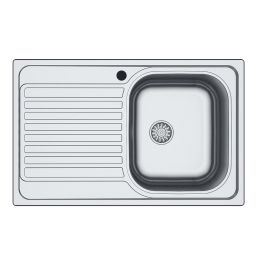 Lavello Cucina Da Appoggio In Acciaio Inox 79x50 Cm 1 Vasca Sinistro