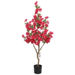 Bouganvillea Artificiale Con Vaso Nero H 120 Cm