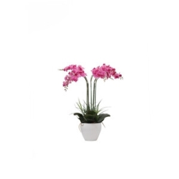 Orchidea Artificiale Con Vaso Bianco H 60 Cm