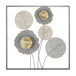 Pannello Decorativo a Fiori Sqity 50x3,8x50 Cm In Ferro Multicolore