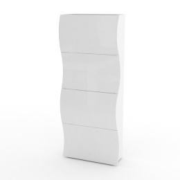 Scarpiera Onda 4 Ante Design Moderno Bianco Lucido 24 Paia Made In Italy