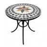 Set tavolo rotondo 60 cm in mosaico Capri + 2 sedie pieghevoli in ferro