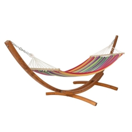 Amaca Da Giardino Con Supporto In Legno 316x120xH125 Cm Bizzotto Multicolore