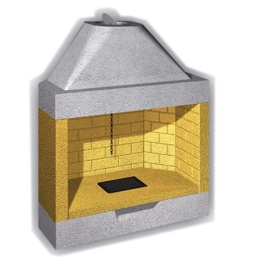 Camino A Legna Refrattario Prefabbricato 96x53x127 Girolami GK 100 RF