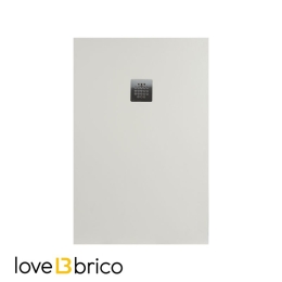 Piatto doccia FLAT 70x100 cm beige effetto pietra in mineralmarmo con griglia e piletta sifonata