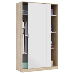 Armadio Guardaroba 2 Ante Scorrevoli 120x50x200 Con Barra Appendiabiti