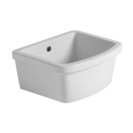 Pilozzo In Ceramica Lavatoio Per Esterni 46x38 Cm Solo Vasca Bianco