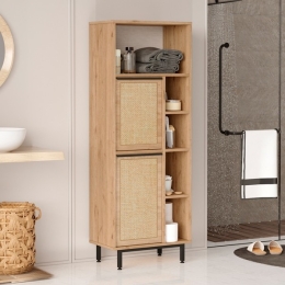 Colonna Da Bagno Multiuso Con Vani A Giorno Ed Ante Ocean Rafia
