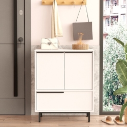 Mobile Basso Multifunzione 75x36x90 Con Piedini Neri Ocean Bianco