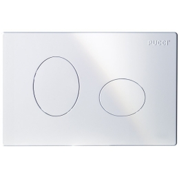 Placca ellisse bianca 2 pulsanti per cassetta incasso Pucci Eco 80130550