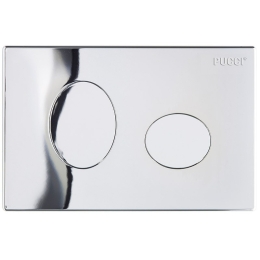 Placca ellisse cromata 2 pulsanti per cassetta incasso Pucci Eco 80130552