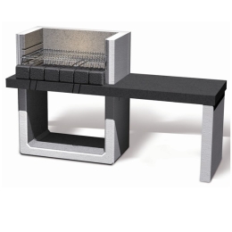Barbecue In Muratura A Legna Con Piano Laterale 160x52x97 Porto New Sarom