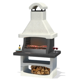 Barbecue A Legna In Muratura 18 Coperti 125x64x215 Salamanca Sarom Nero